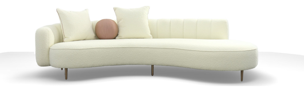 Modrest Maveric Modern Cream Fabric Chaise   Midcentury   Indoor Chaise Lounge Chairs   by Vig Furniture Inc.  Houzz