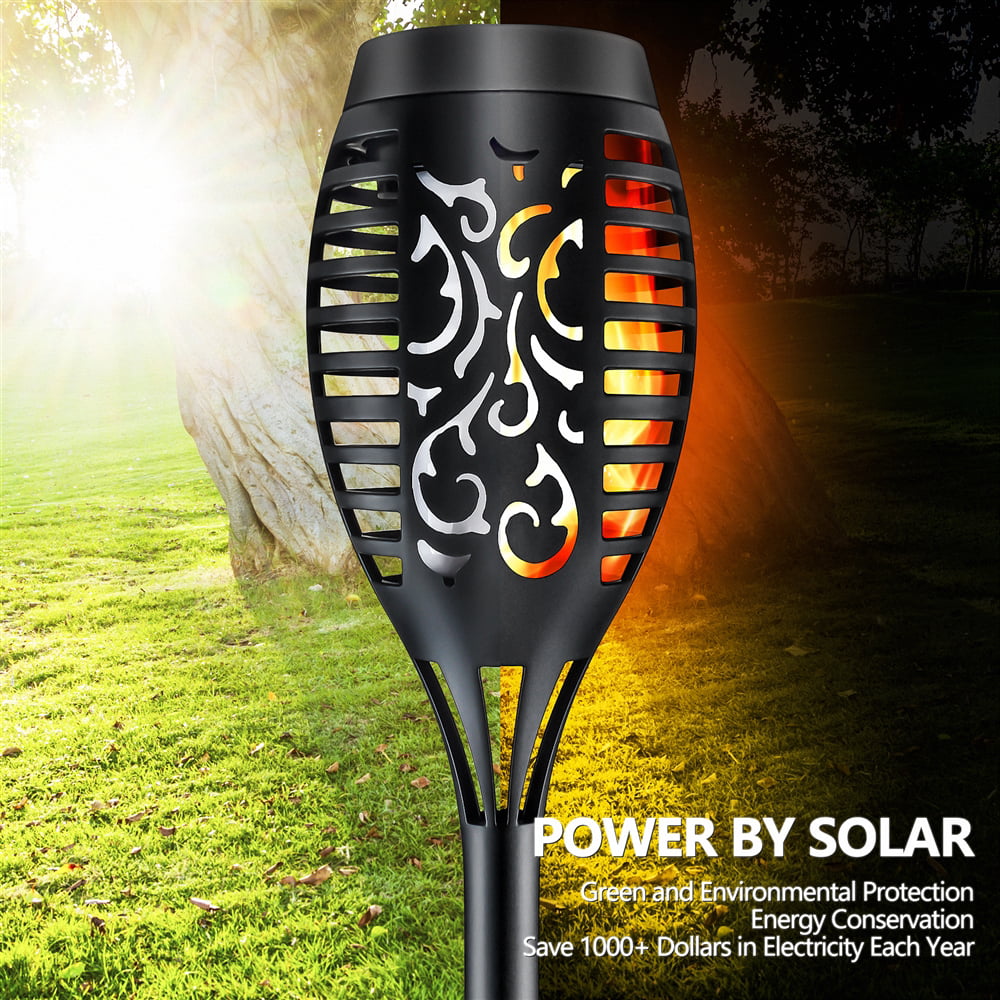 1.8ft. ABLEGRID Solar Torch Lights Outdoor, LED Solar Garden Lights Waterproof Solar Landscape Lights Decorative for Lawn, Patio, Yard, Garden, Pathway 【Vivid Dancing Flickering Flames】