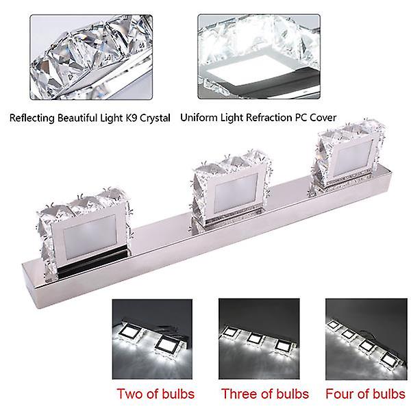 9w Zc001209 Three Lights Crystal Surface Bathroom Bedroom Lamp Warm White Light Silver 50118