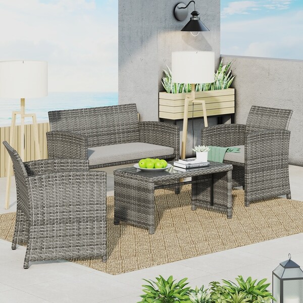 Corvus Alsace 4piece Outdoor Rattan Wicker Sofa Set