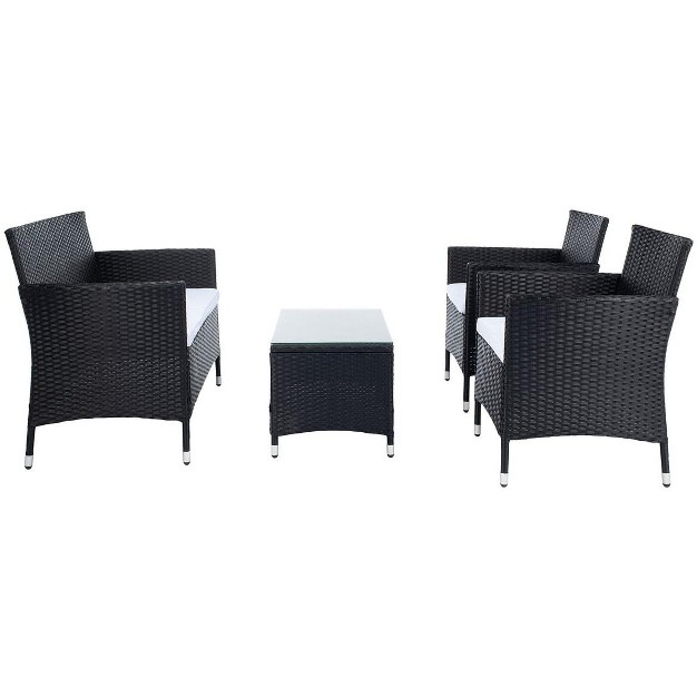 Bandele 4 Piece Patio Outdoor Living Set Safavieh