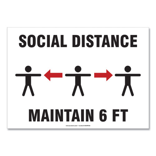 Accuform Social Distance Signs， Wall， 14 x 10， 