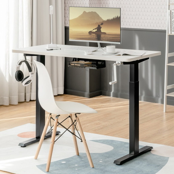 Costway 08564197 Hand Crank Sit to Stand Desk Fram...