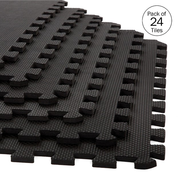 Stalwart 24 inch Eva Foam Tiles 24 pack Black