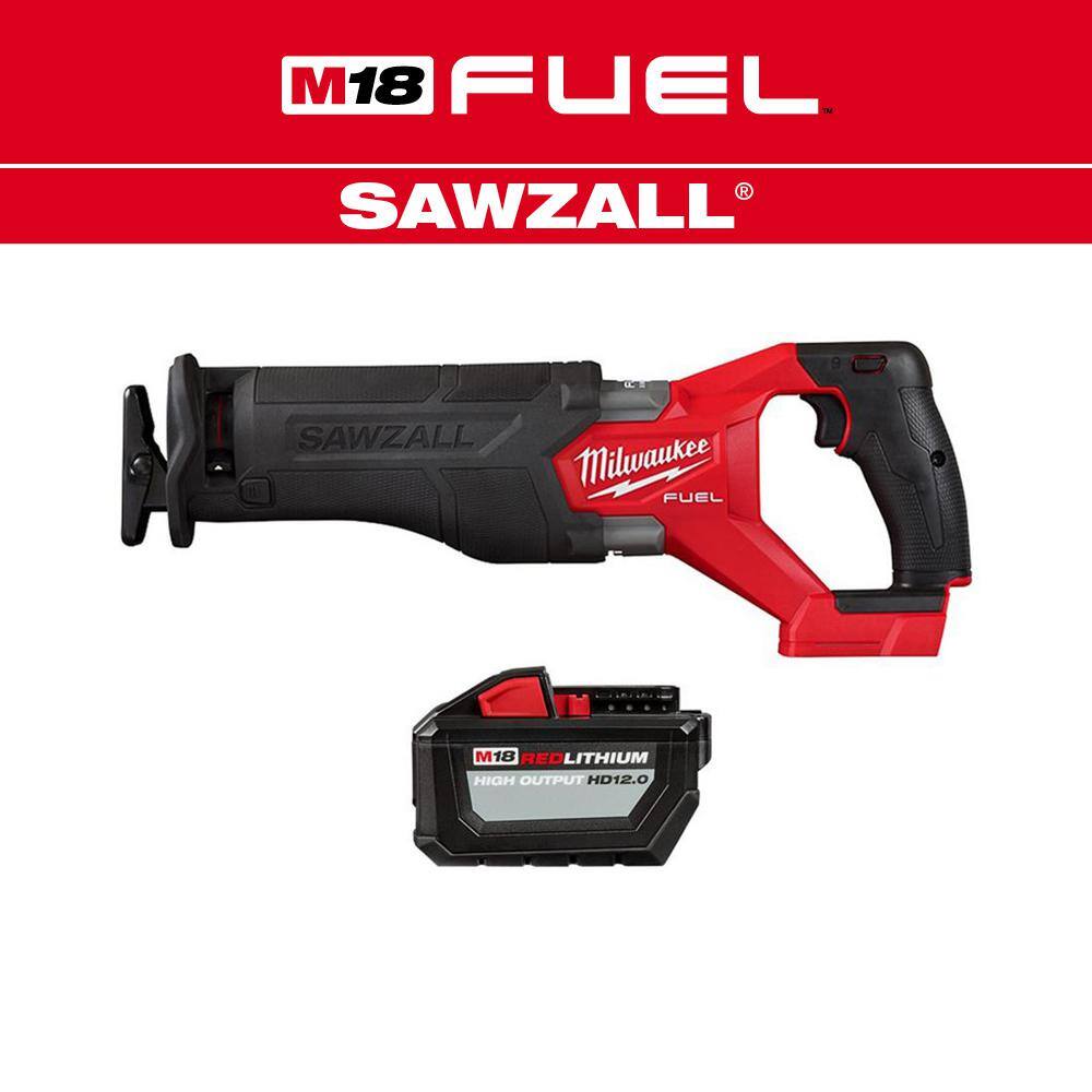 MW M18 FUEL GEN-2 18V Lithium-Ion Brushless Cordless SAWZALL Reciprocating Saw with (1) High Output 12.0 Ah Battery 2821-20-48-11-1812