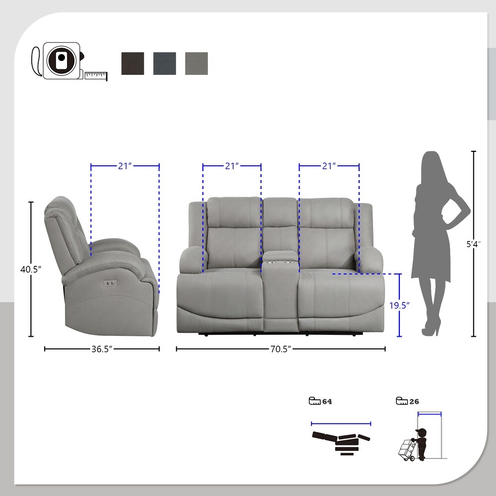 Sherwood 3 Piece Power Reclining Living Room Sofa Set