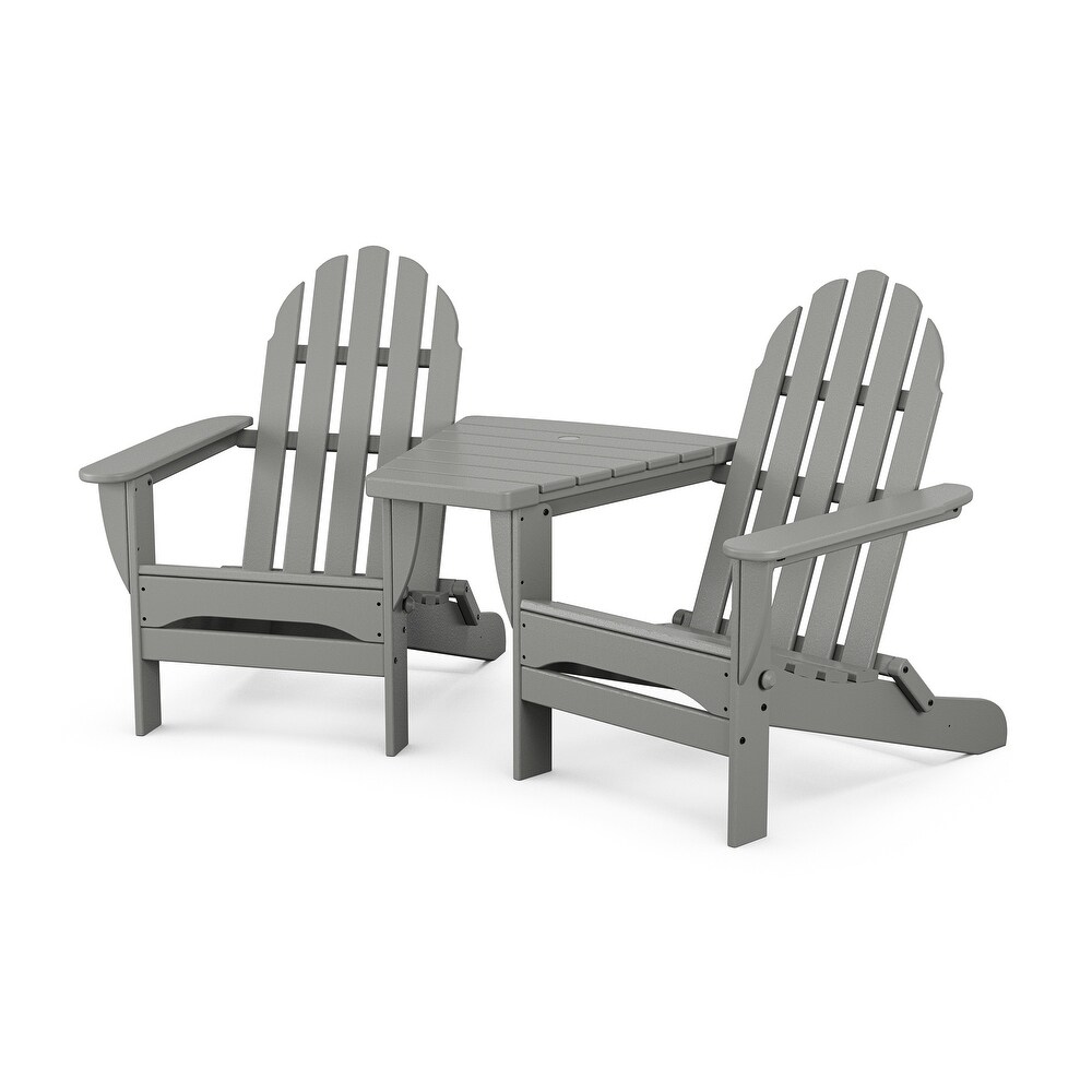 POLYWOOD Classic Folding Adirondacks with Angled Connecting Table