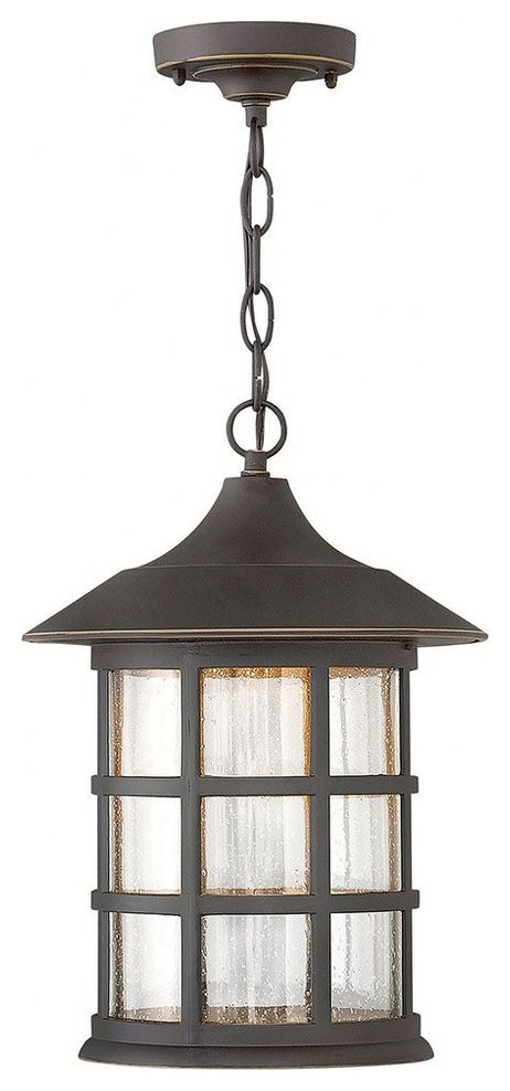 14 Inch 11.5W LED Large Outdoor Hanging Lantern Oil Rubbed Bronze Finish   Transitional   Outdoor Hanging Lights   by Bailey Street Home  Houzz