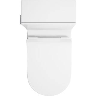 KOHLER Brazn 1-Piece 0.8 GPF Dual Flush Compact Elongated Toilet in White with Skirted Trapway Seat Included K-22378-0