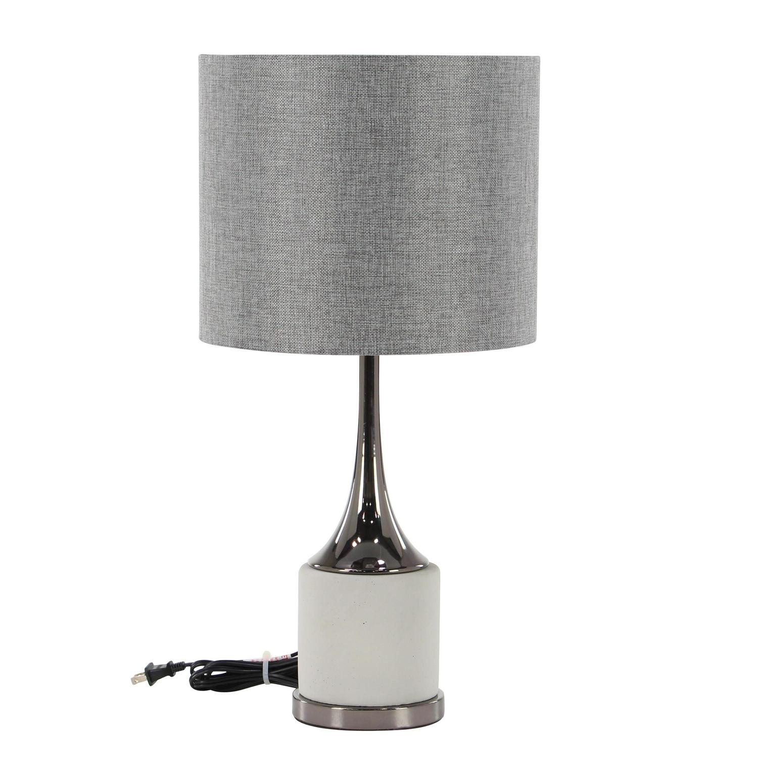 DecMode Gray Metal Traditional Table Lamp 23