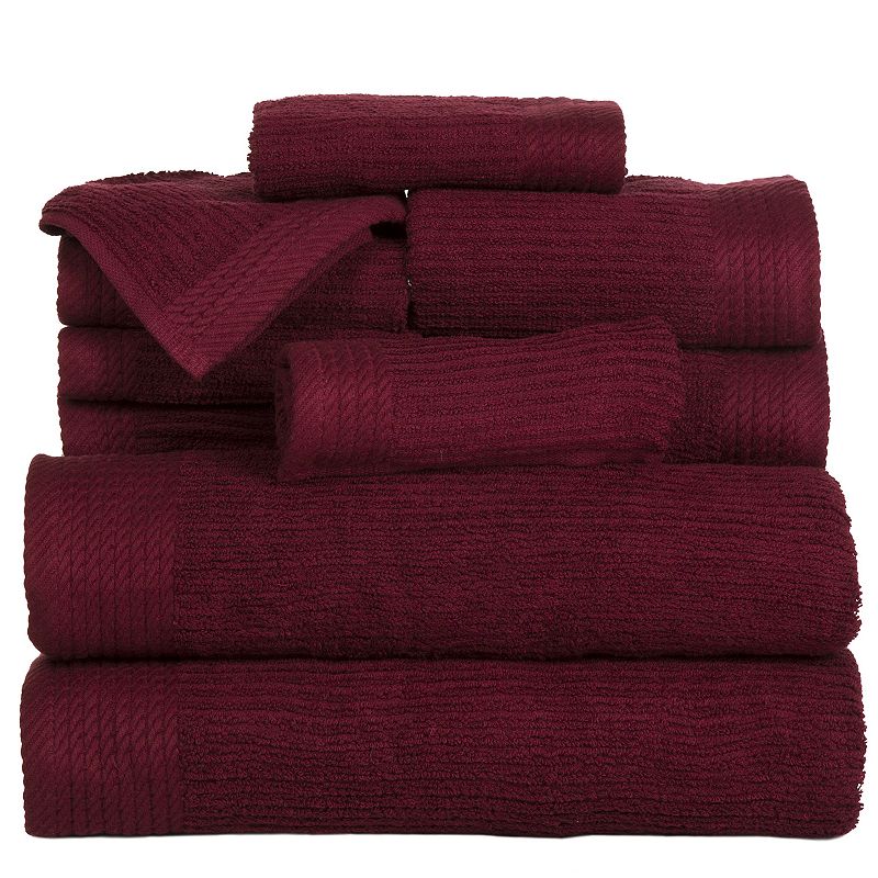 Portsmouth Home Ribbed Cotton 10-piece Bath Towel Set