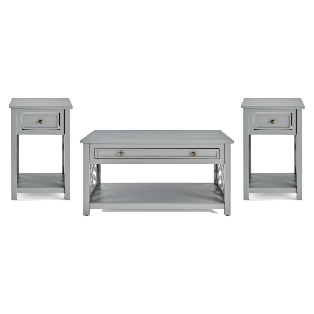 Porch   Den Altadena 3 piece Coffee and End Table Set with Drawers