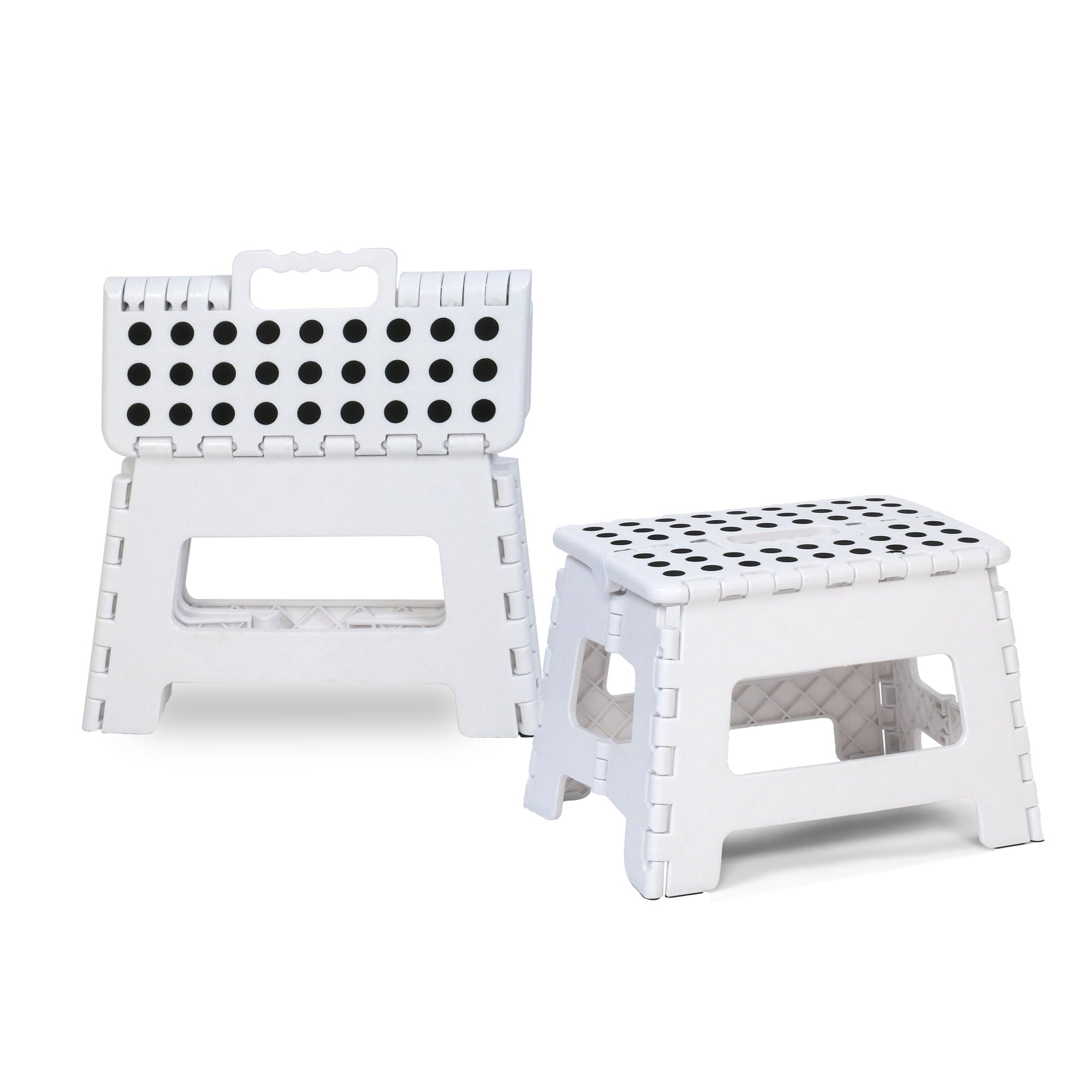 9 Inch Folding Step Stool for Adults or Kids, Sturdy Non-Slip Footstool with Holds up to 330 Lbs,Portable Training Step Stools for Home,Bedroom,Kitchen (White, 9inch)