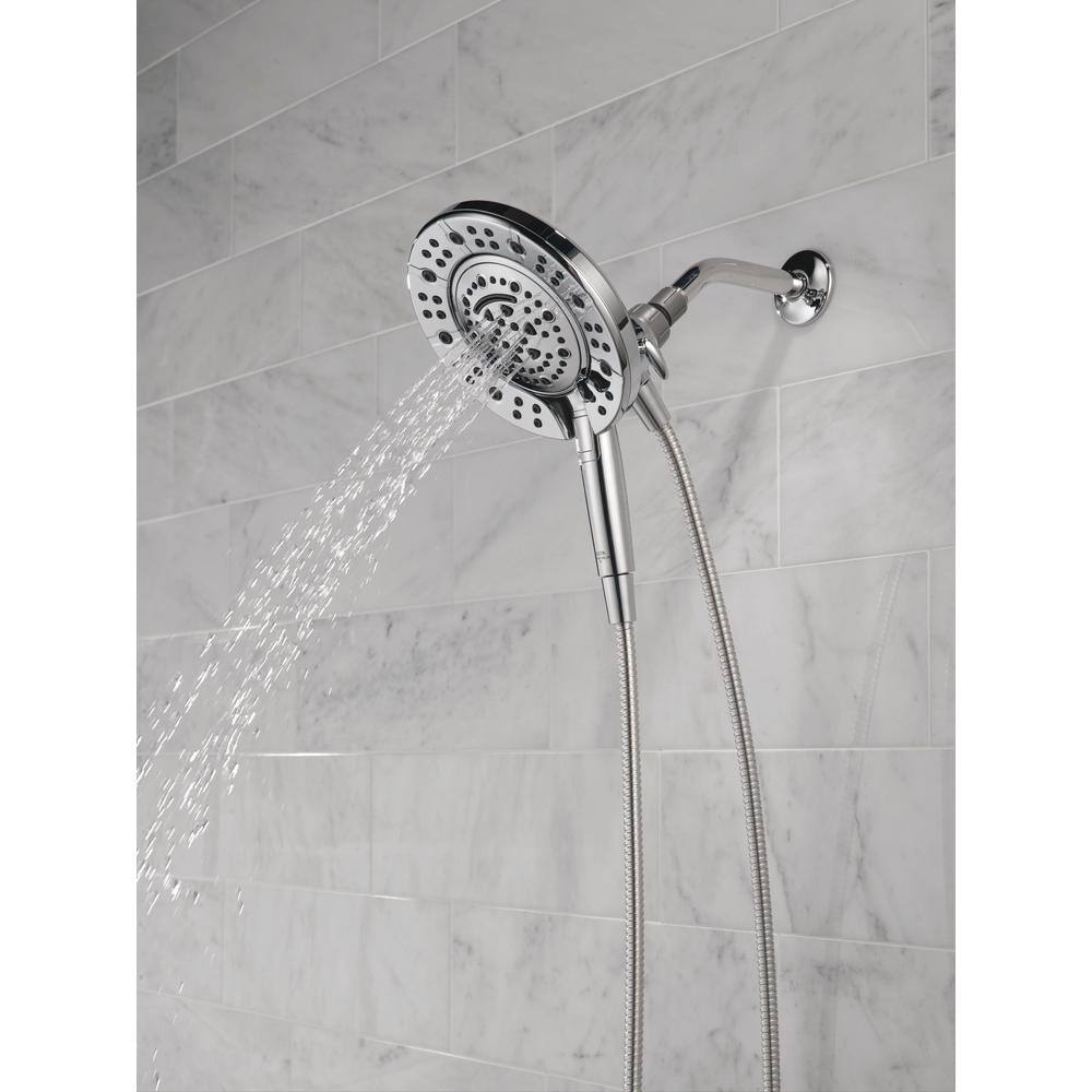 Delta In2ition 7-Spray Patterns 1.75 GPM 7.88 in. Wall Mount Dual Shower Heads in Chrome 75888