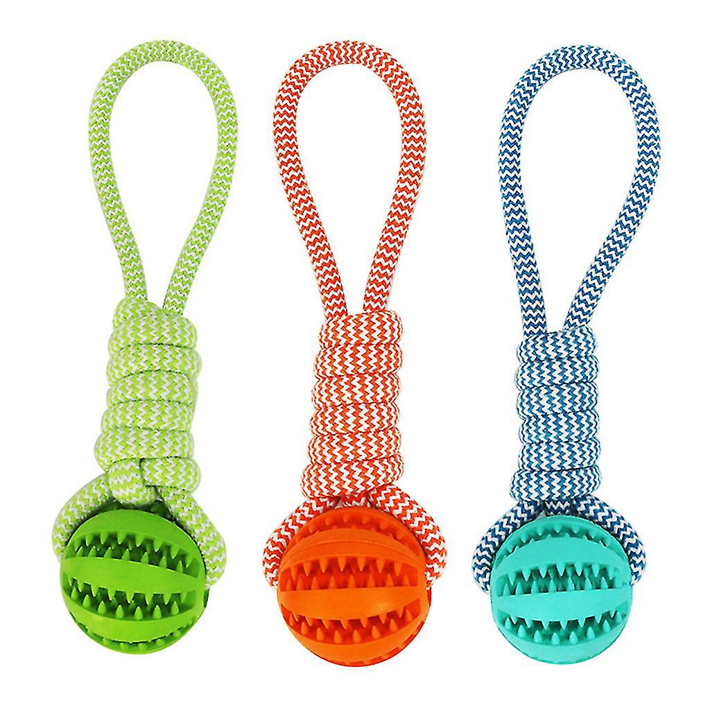 Miman Pet Woven Rope Ball Chewing Teeth Cleaning Outdoor Training Rope Ball Toy blue