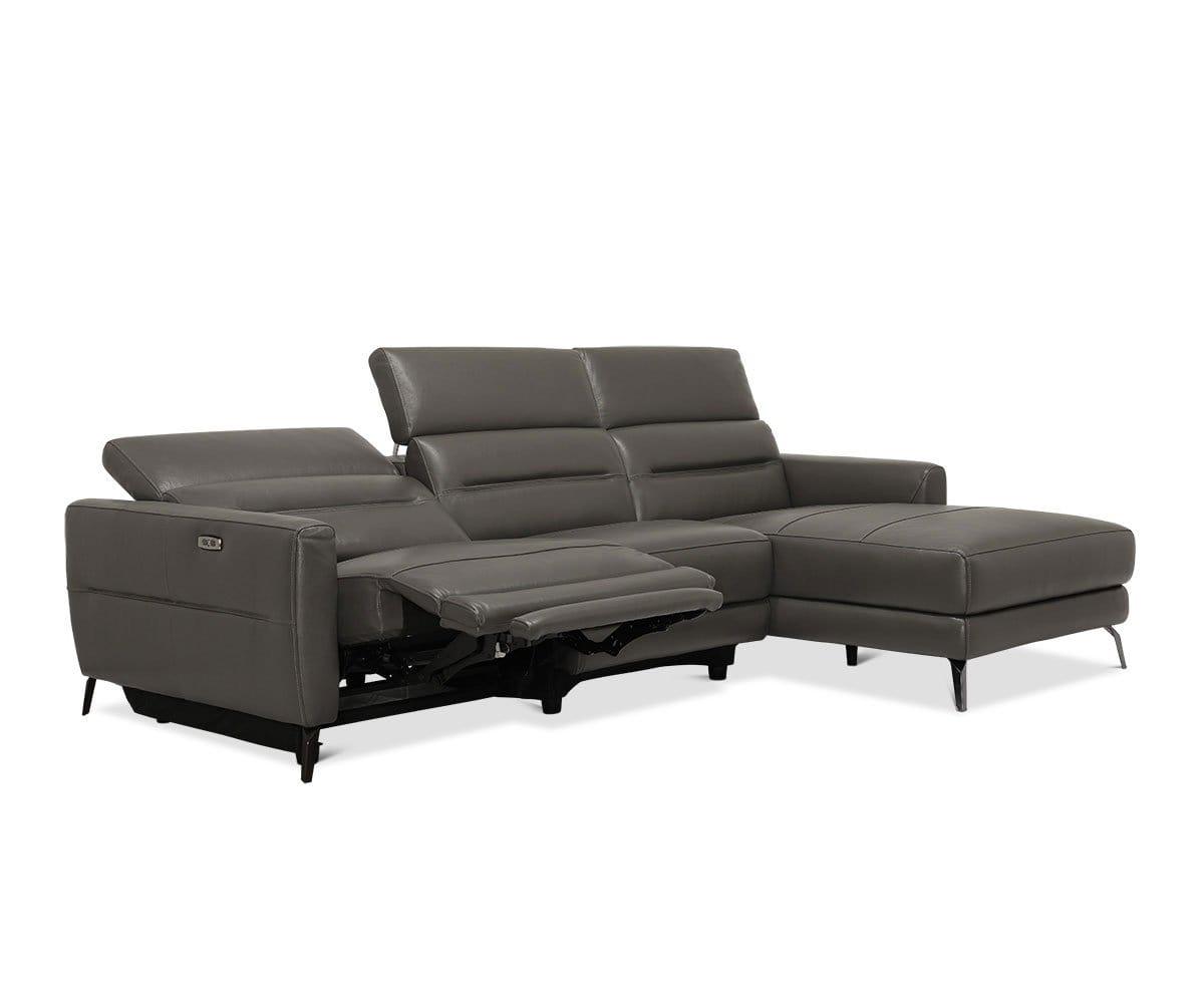 Vetali Leather Power Reclining Right Sectional