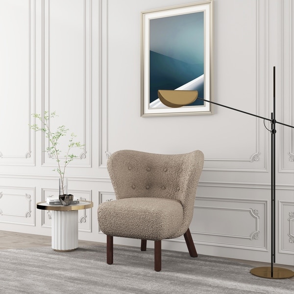 Modern Design Wingback Chairs with Solid Wood Legs