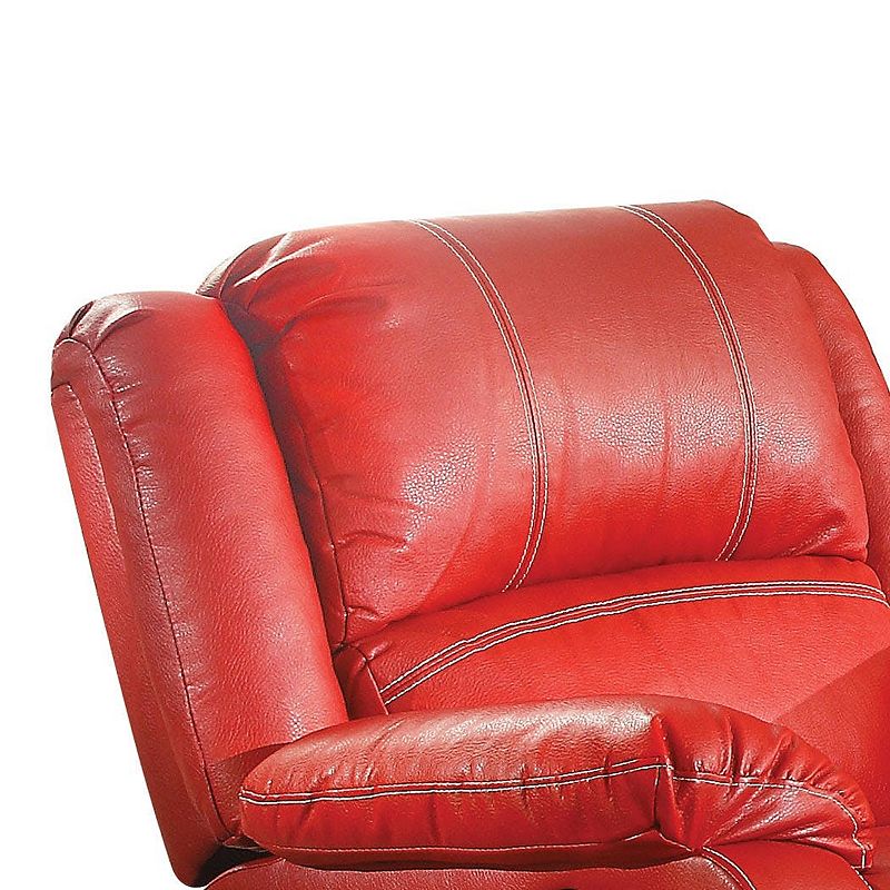 Leather Rocker Recliner Chair， Red