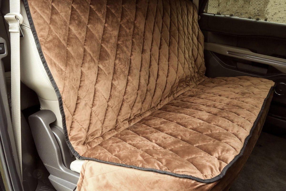 Plush Paws Products Quilted Velvet Waterproof Car Seat Cover