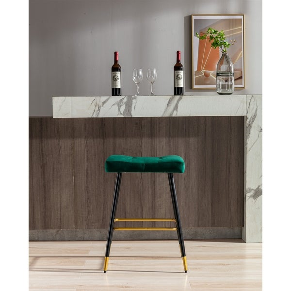 Vintage Style Comfortable Seating Bar Stools Footrest Counter Height Dining Chairs with Sturdy Metal Legs Support 250 Lbs