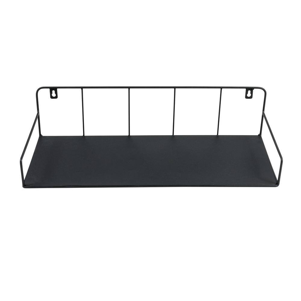 Honey-Can-Do 6 in. H x 24 in. W x 10 in. D Steel Floating Shelf for Laundry Room Wall or Over-the-Door in Black SHF-09791