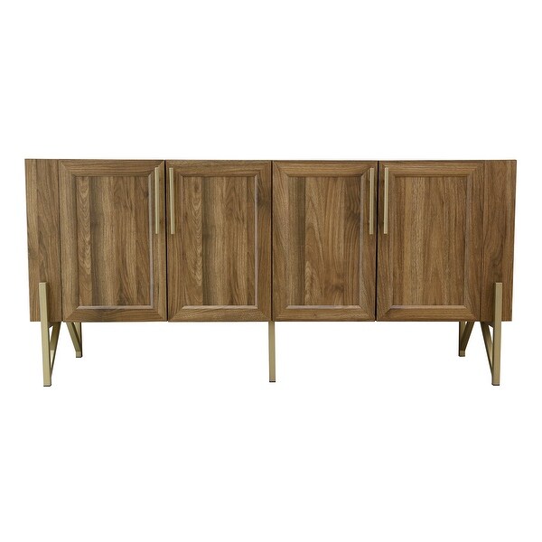 Roomfitters Walnut Finish Mid-century TV Stand Media Console - W59