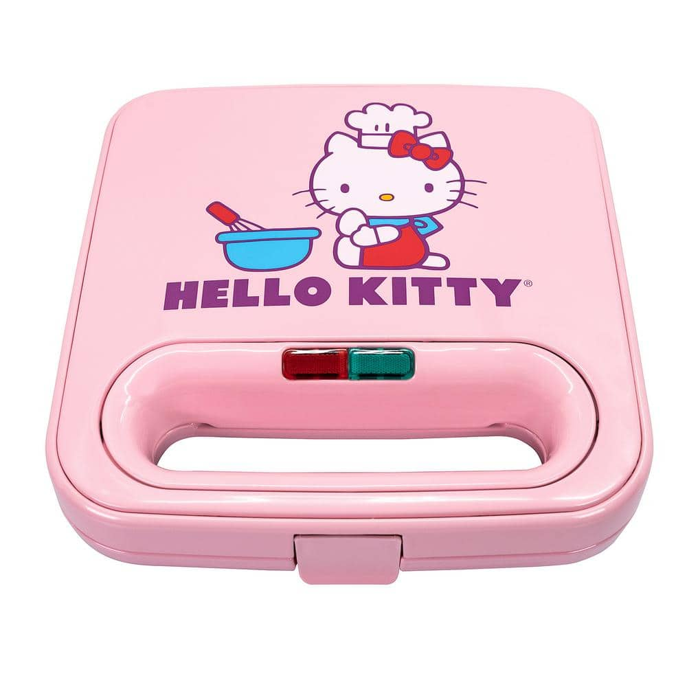 Uncanny Brands Hello Kitty 900-Watt Pink Double-Square American Waffle Maker WM2-KIT-HK1