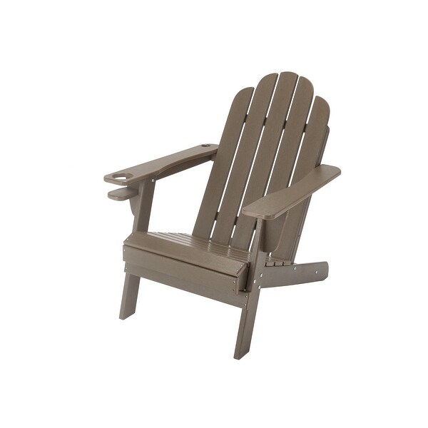 Casainc Traditional Curveback Plastic Patio Adirondack Chair with Cup Holder and umbrella holder Outdoor