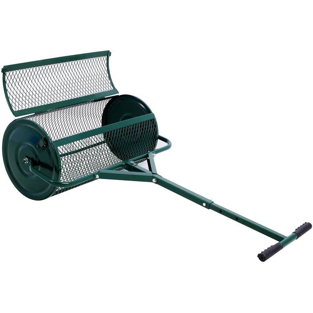 Amucolo 24 in. Peat Moss Spreader Compost Spreader Metal Mesh T Shaped Handle for Planting Seeding YeaD-CYD0-1WVX