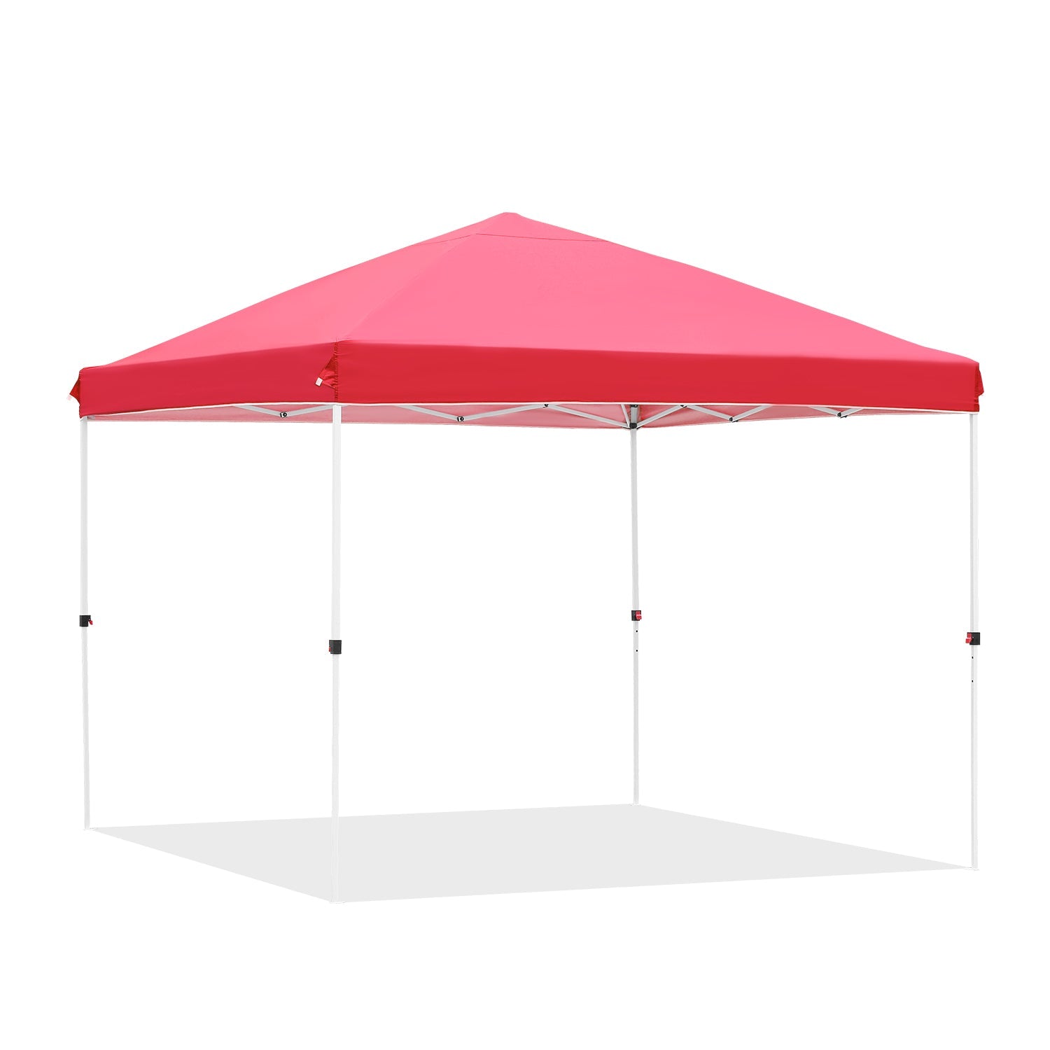 Ainfox 10' x 10' Pop up Canopy Tent Outside Canopy, One Push Tent Canopy with Wheeled Carry Bag, Extra 8 Stakes and 4 Ropes,Red