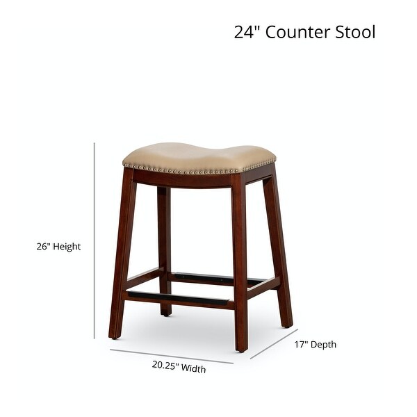 DTY Indoor Living Durango Leather Saddle Stool