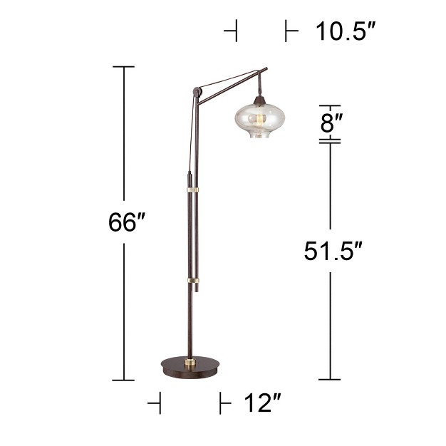 Tall Bronze Dimmable Led Cognac Tinted Glass For Living Room Reading Bedroom House Home