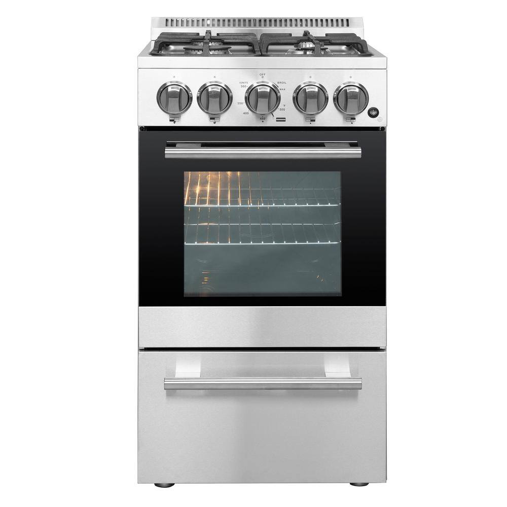 Forno Lamazze 20 in. Gas Range 4 Burners in Stainless Steel FFSGS6265-20