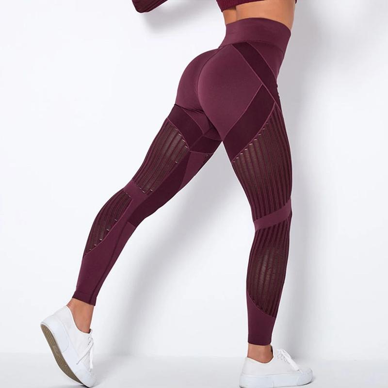 Seamless Knitted Striped Yoga Pants