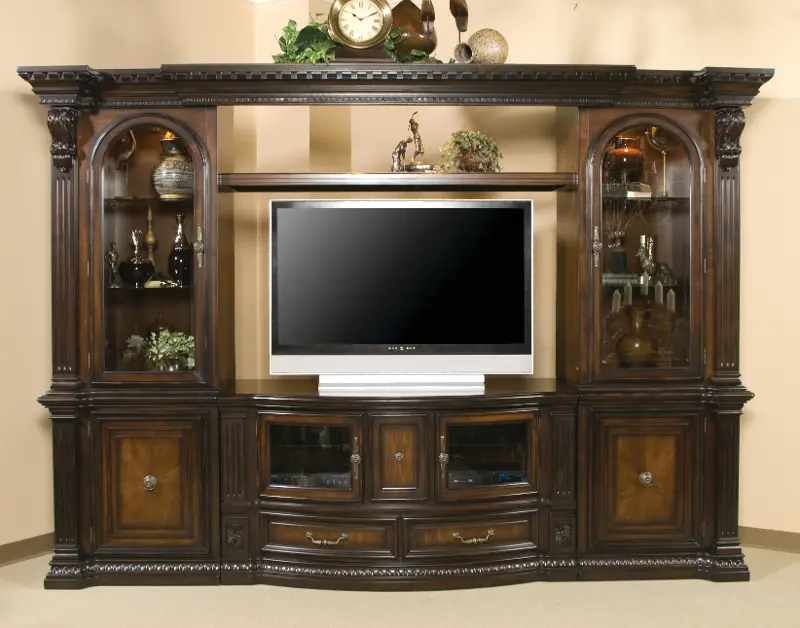 Grand Estates Brown 6 Piece Entertainment Center