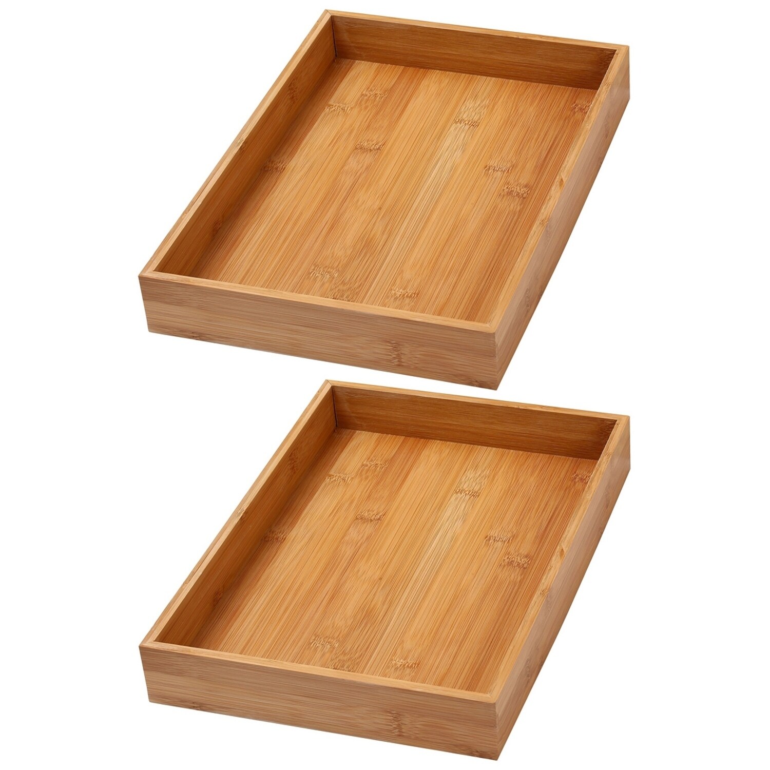 YBM Home Bamboo Kitchen Drawer Organizer Storage Box (Set of 2)