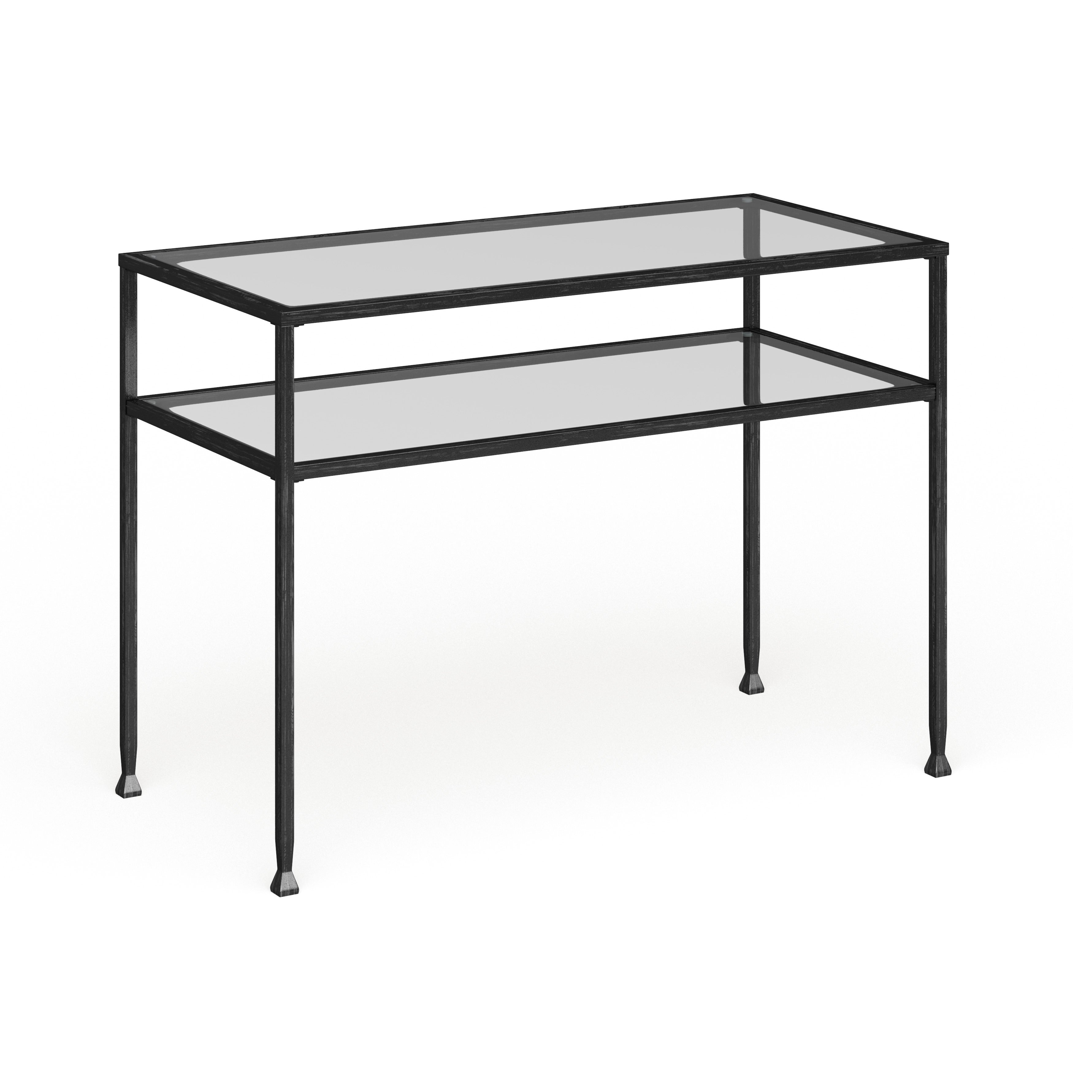 SEI Furniture Glenn Distressed Black Metal Sofa Table