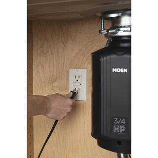 MOEN Host Series 34 HP Space Saving Continuous Feed Garbage Disposal with Sound Reduction and Universal Mount GXS75C