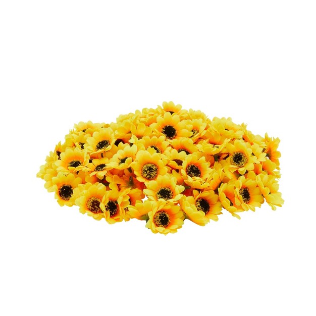 Bright Creations 150 Pack Fake Sunflower Heads Artificial Flowers Faux Yellow Silk Flower For Craft amp Decor 1 6 In