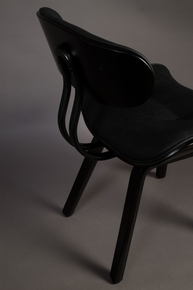 Black Tufted Dining Chair  Dutchbone Blackwood   Midcentury   Dining Chairs   by Luxury Furnitures  Houzz