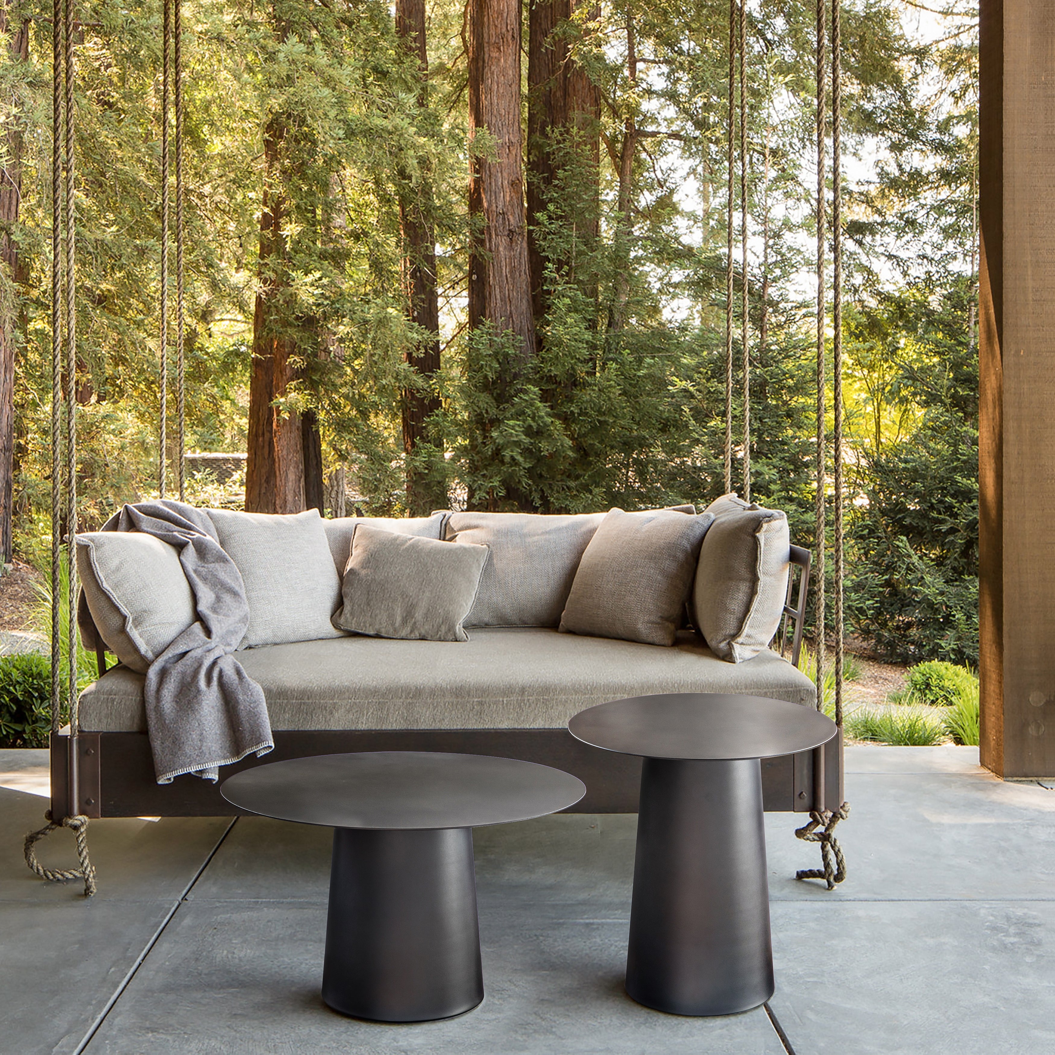 Mid Century Modern Metal Single Round Coffee Table