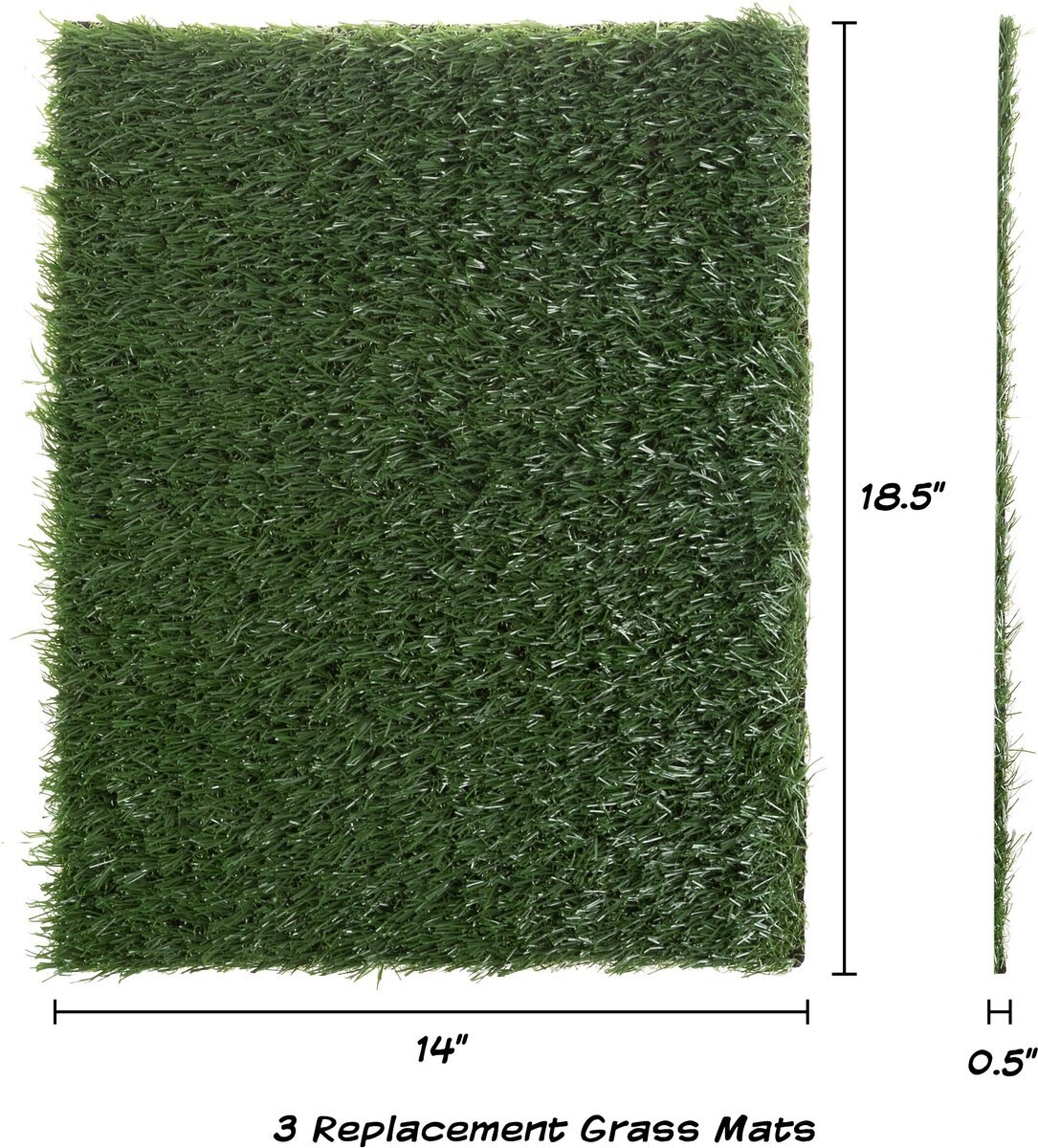 Pet Adobe Artificial Grass Replacement Dog Mat， 3 count