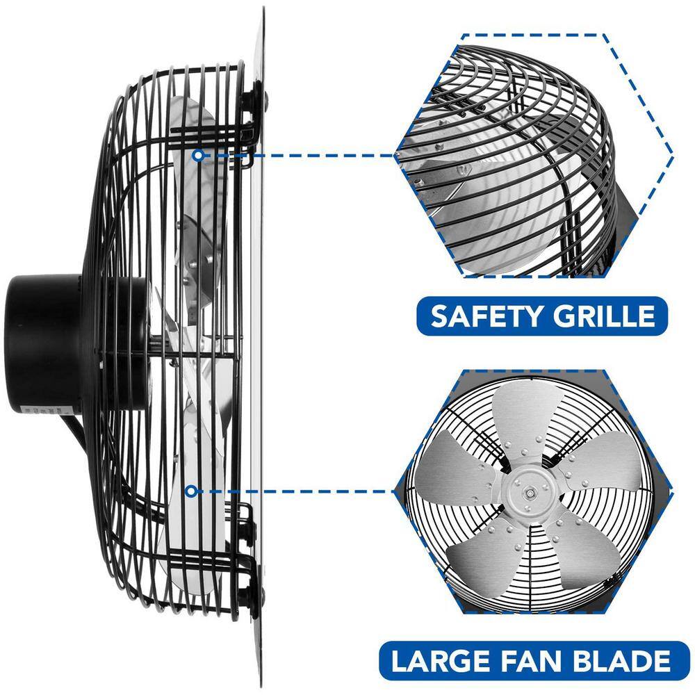 Edendirect 12 in. Exhaust Fan Aluminum High Speed 1300RPM Silver DHS0RA0713007