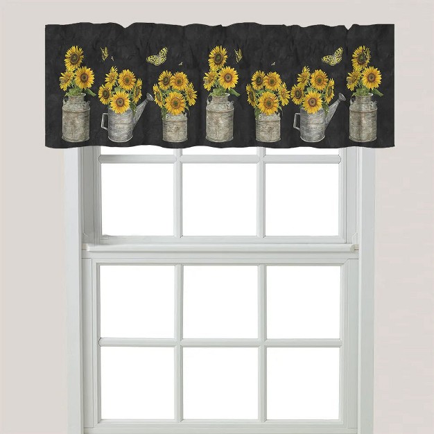 Laural Home Midnight Sunflower Window Valance