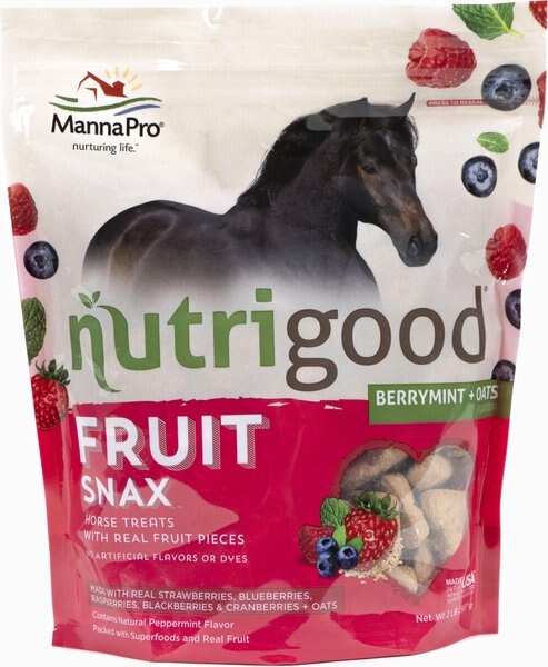 NutriGood FruitSnax BerryMint + Oats Flavor Horse Treat， 2-lb bag