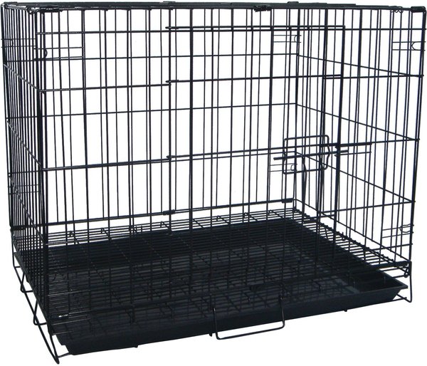 YML Collapsible Metal Small Pet Crate with Bottom Gate， Black