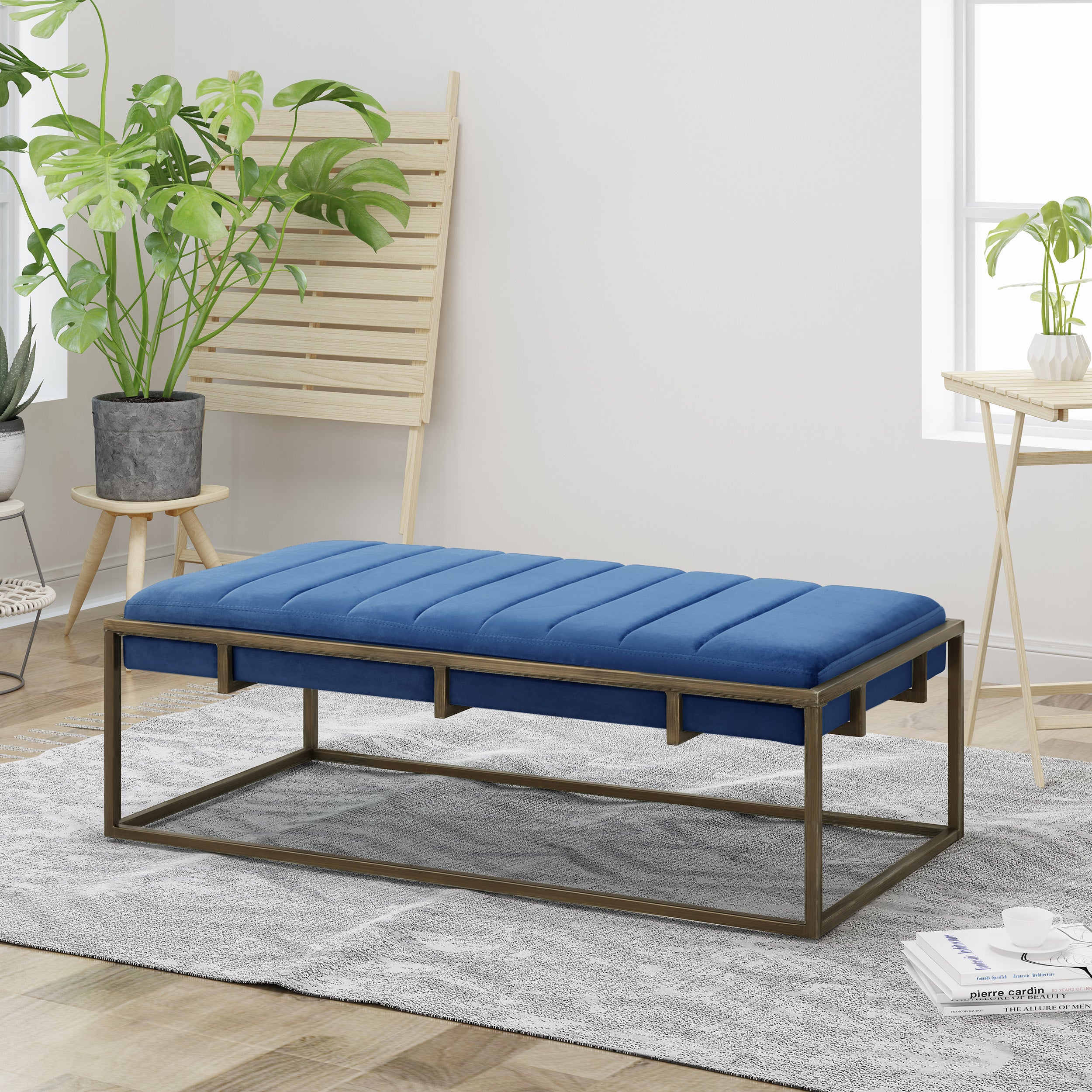 Vassy Modern Velvet Ottoman Bench