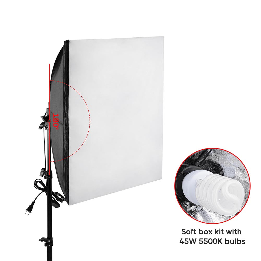 Yescom Photography Studio Kit 3 Softbox Lighting Boom Arm Stand