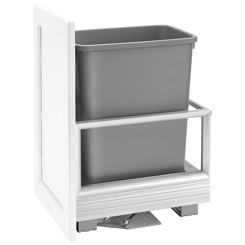 Rev-A-Shelf Pull Out Kitchen Trash Can 35 Qt w/Soft Close， Grey， 5149-15DM18-117