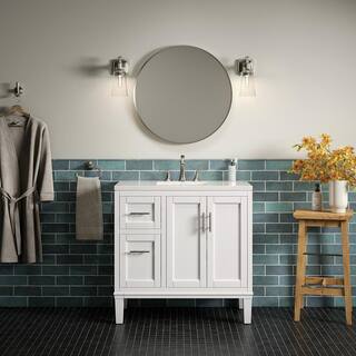 KOHLER Chesil 36 in. W x 18.87 in. D x 36.14 in. H Bathroom Vanity in White with Bianco Bella Top R35904-ASB-0